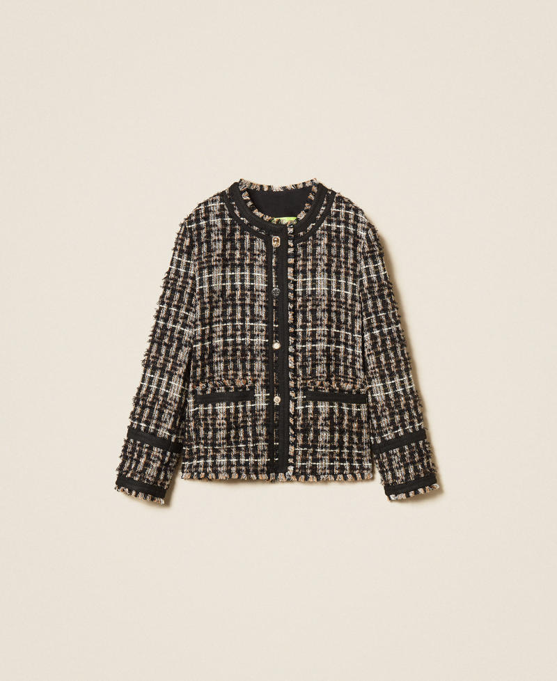 Blouson Myfo en tissu boucl&eacute; avec boutons bijoux