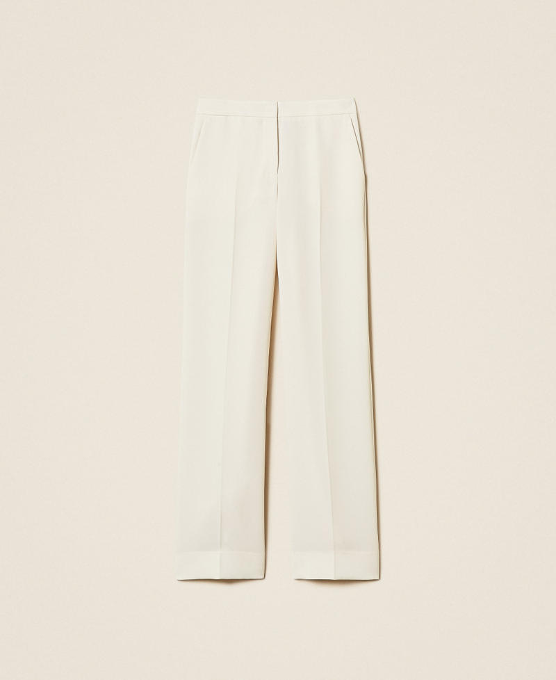 Cr&ecirc;pe palazzo trousers Mother Of Pearl Woman 262TP2043_00059_S0