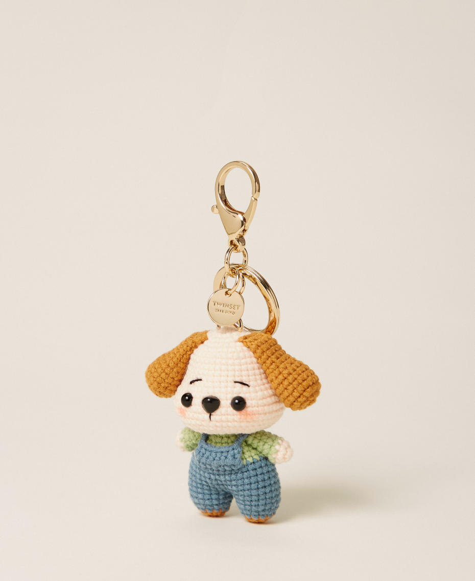 Porte-cl&eacute;s chien en crochet Bleu "Riviera" Femme 262TH7074_03367_01