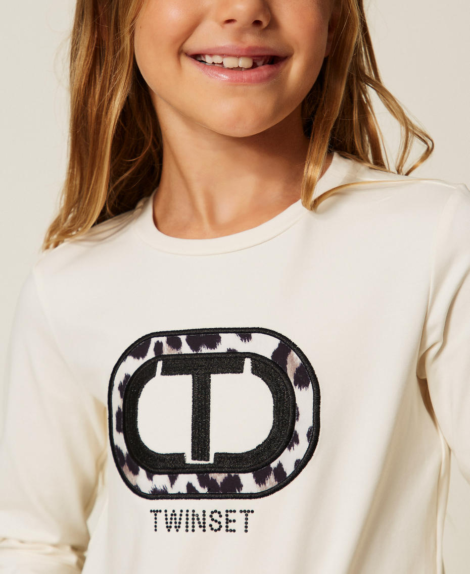 T-shirt avec Oval T animalier Off White Fille 252GJ232A_00526_04