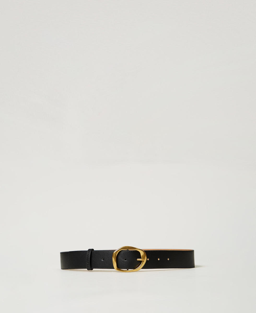 Ceinture avec boucle profil&eacute;e Noir Femme 251TA4120_00006_01