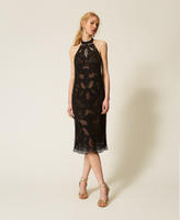 Robe longue en filet avec broderie Noir Femme 261TQ2012_00006_01