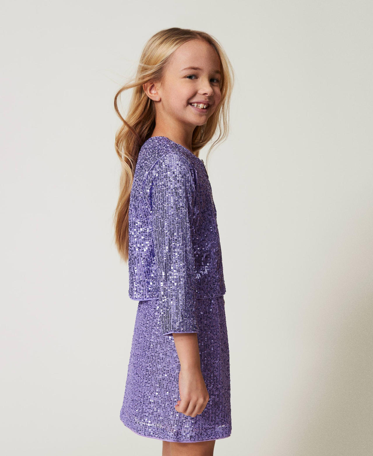 Jacke mit Alloverpailletten Pastel Violet Mädchen 251GJ2535_11862_02