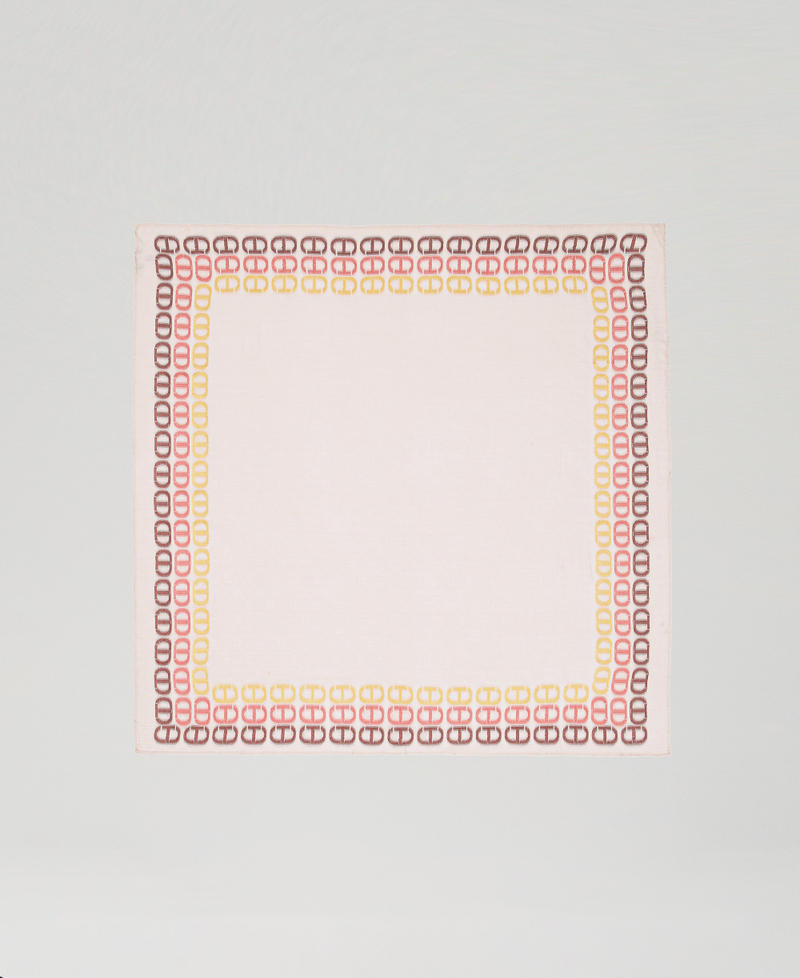 Jacquard keffiyeh with multicoloured Oval T Parisienne Pink Multicolour Jacquard Woman 251TA4230_12214_05