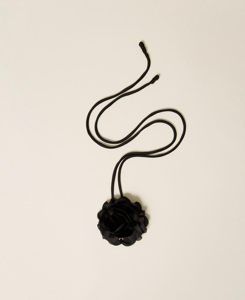 Choker with satin flower Black Woman 261AA4071_00006_01