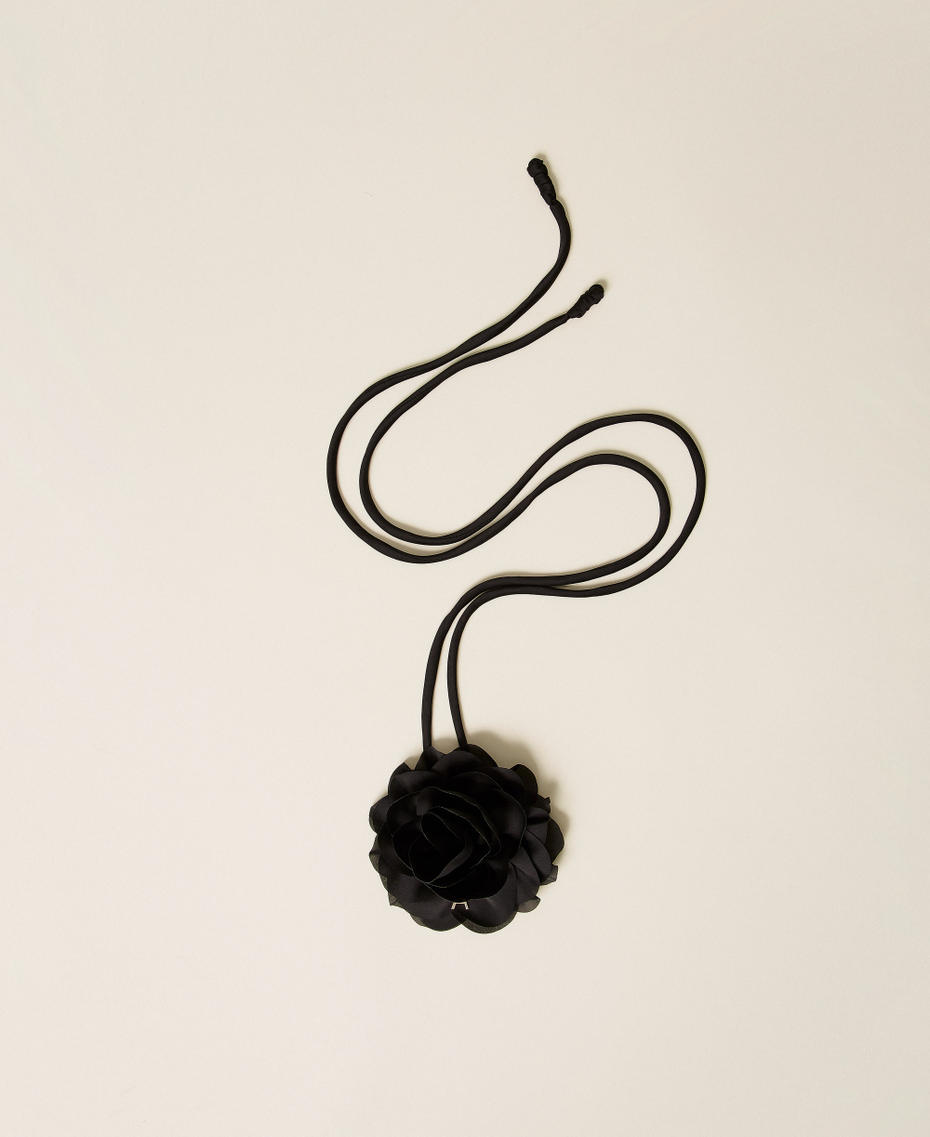 Choker with satin flower Black Woman 261AA4071_00006_01