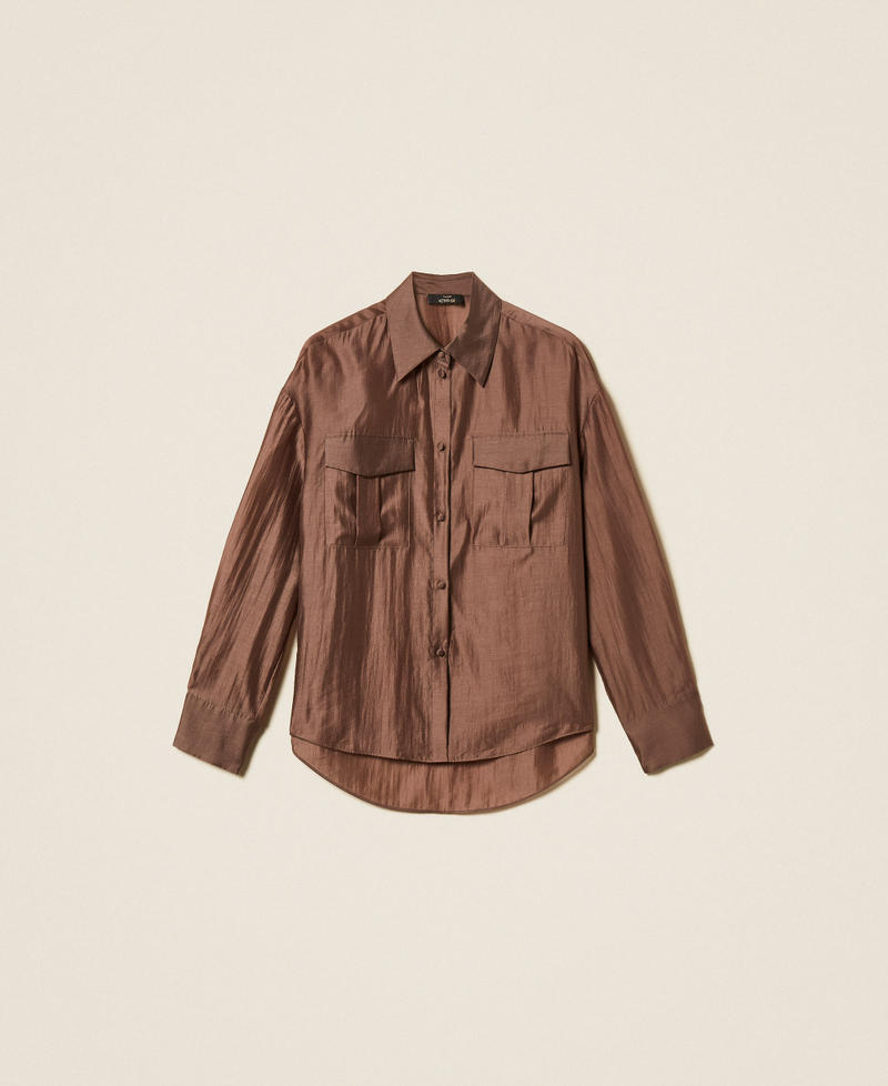 Camicia in voile con tasche Chocolate Lab Donna 261AP2186_10780_S0