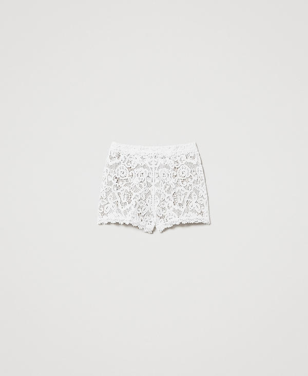 Scalloped crochet shorts