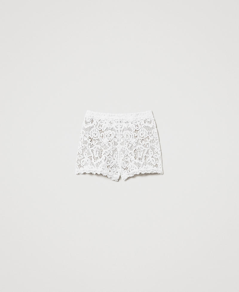 Scalloped crochet shorts