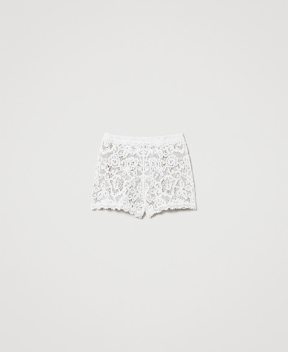 Scalloped crochet shorts