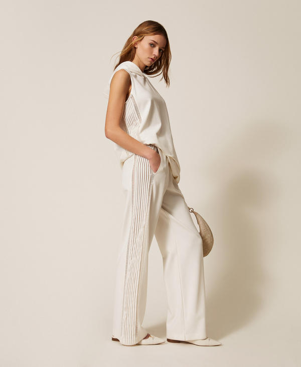 Recycled cr&ecirc;pe de Chine trousers