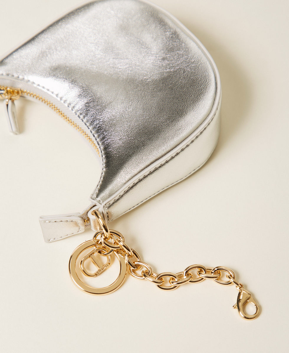 Mini Croissant bag with charm Silver Woman 252TL8040_00995_02