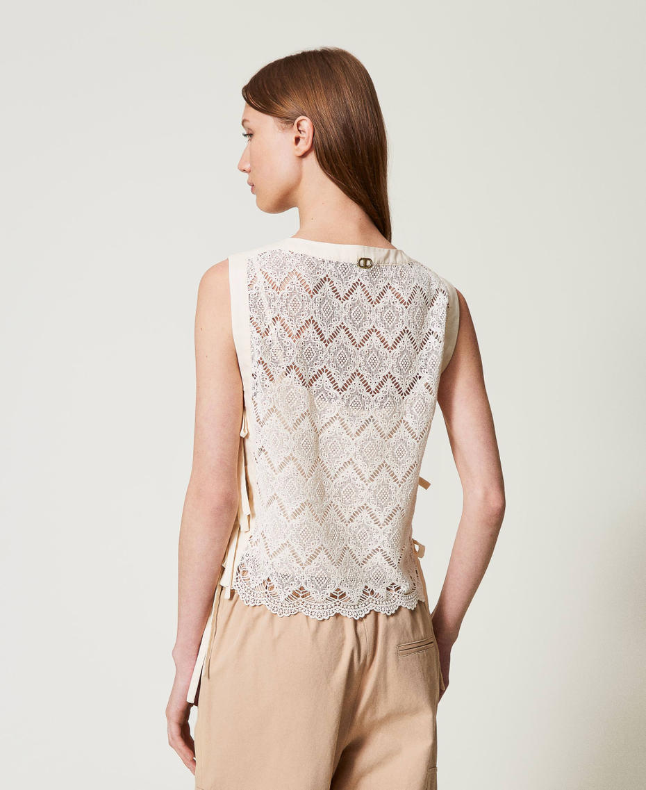 Top in pizzo macramè Delicate Beige Donna 251TP2408_12140_03
