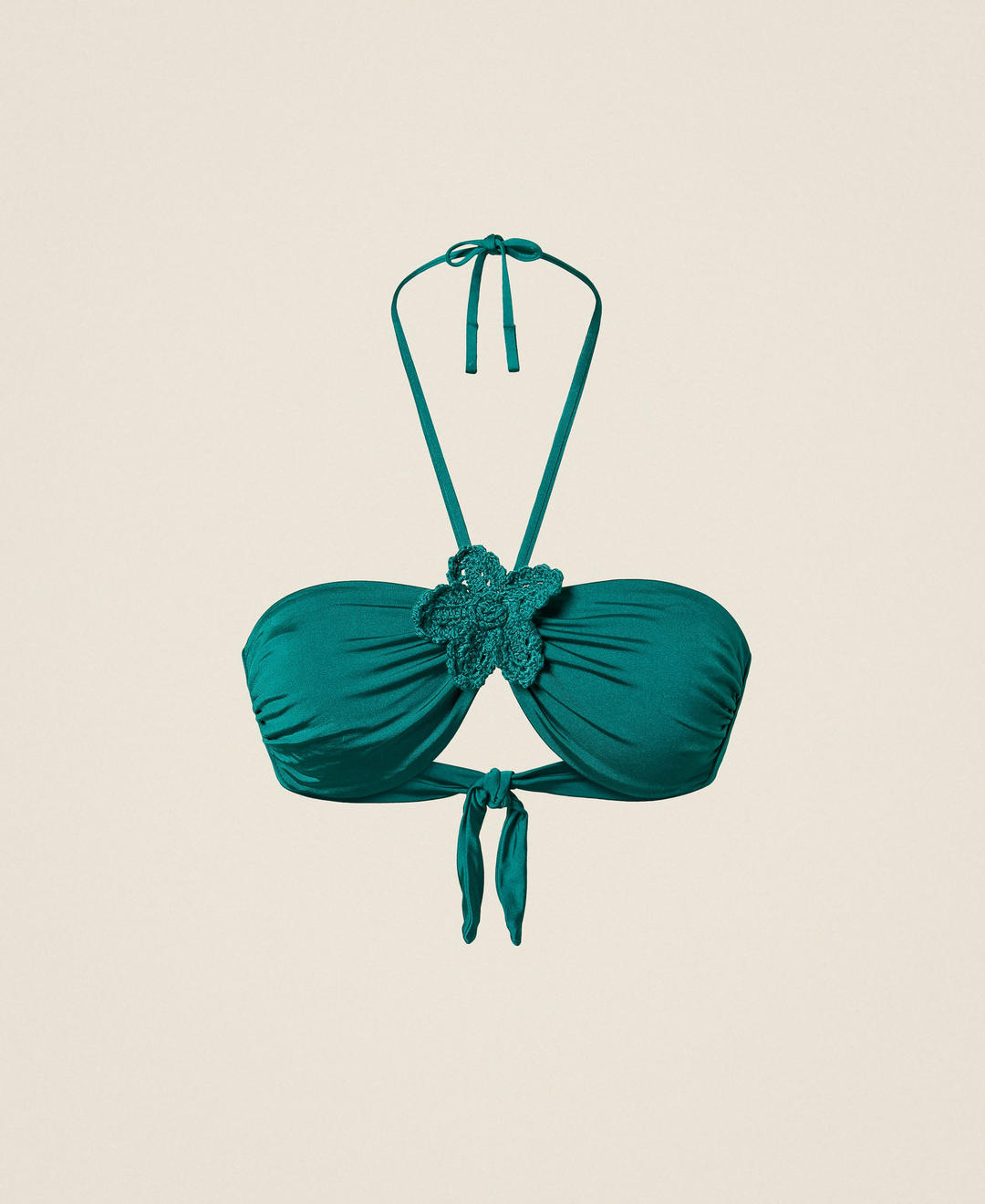 Haut de maillot de bain bandeau avec broche en crochet