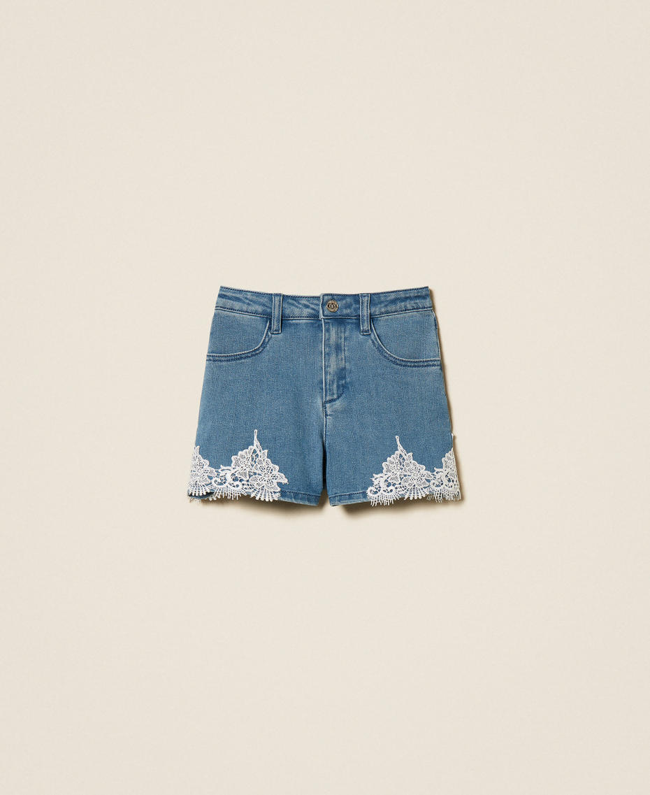 Baby-Jeansshorts mit Spitze Medium Blue Denim M&auml;dchen 261GB2032_03451_S0