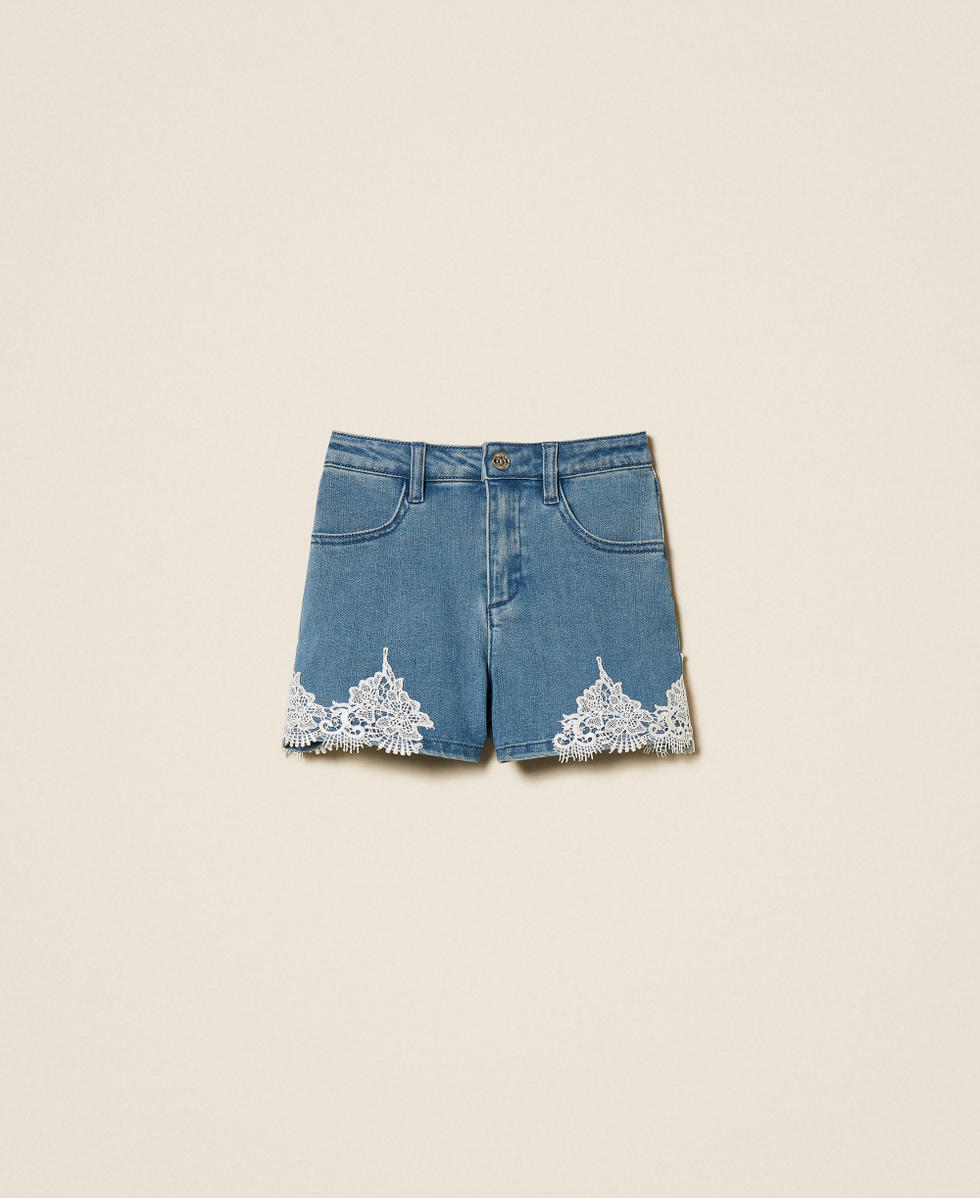 Baby-Jeansshorts mit Spitze Medium Blue Denim M&auml;dchen 261GB2032_03451_S0