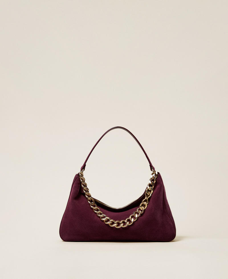 'Liliane' medium suede bag &ldquo;Wine tasting&rdquo; Purple Woman 252TB7162_14241_PS