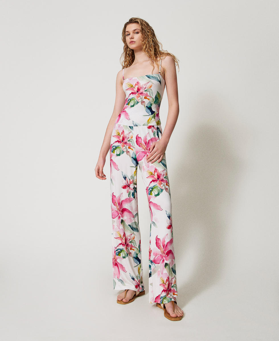 Jumpsuit-trousers with floral print Mother of Pearl/Multicolour Floral Print Woman 251LB2TDD_12194_01