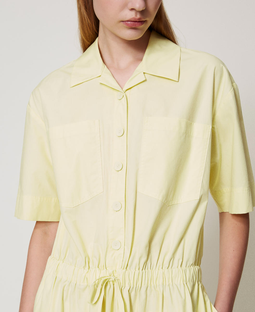 Robe courte en popeline avec cordon de serrage Yellow Pear Femme 251AX2111_12348_04