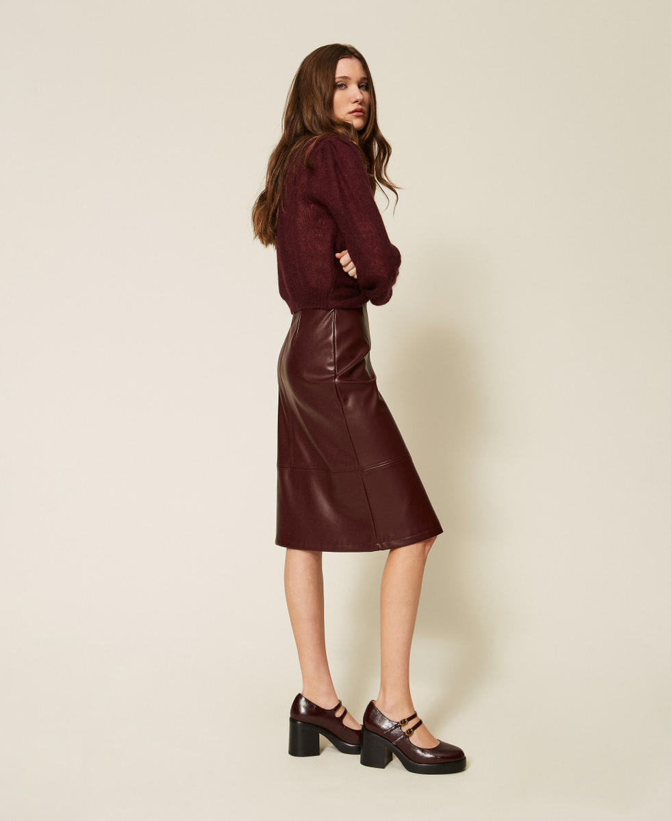 Mary Jane court shoes with straps Burgundy Red Woman 252TGT130_04218_T0