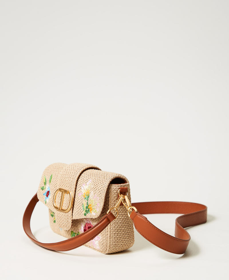 ‘Amie’ straw bag with embroidery Straw Woman 251TD8120_00193_02