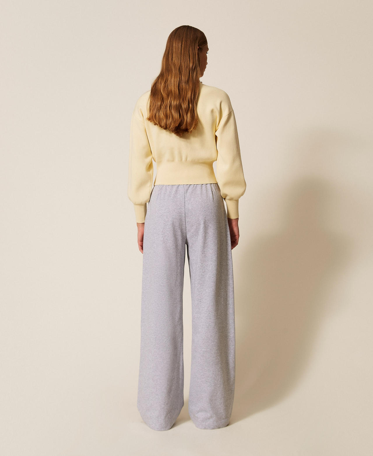 Pantalon ample en molleton Gris Clair Chin&eacute; Femme 261LL2BHH_12837_03