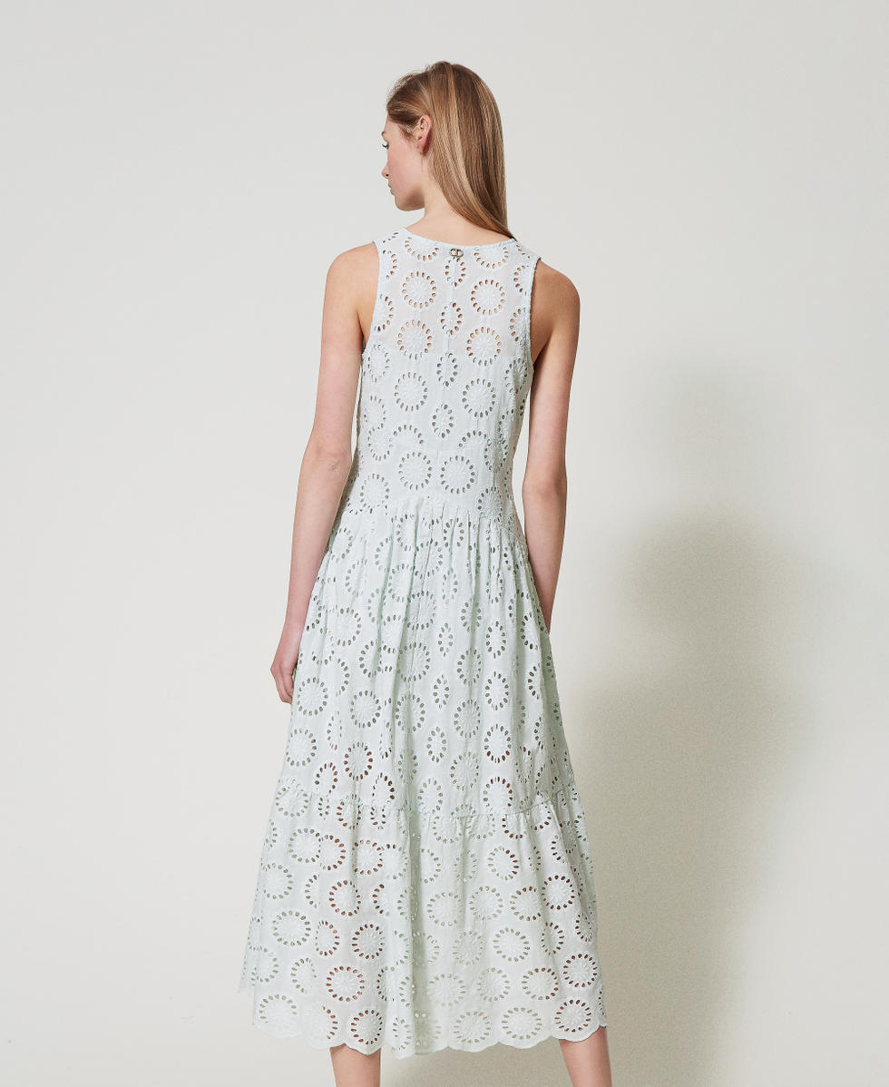 Robe longue avec broderie anglaise Water Green Femme 251TT2360_12371_04