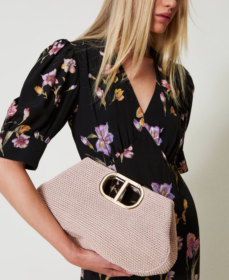 Borsa a tracolla 'Lila' effetto paglia intrecciata Rosa Parisienne Donna 251TB7241_00714_0T
