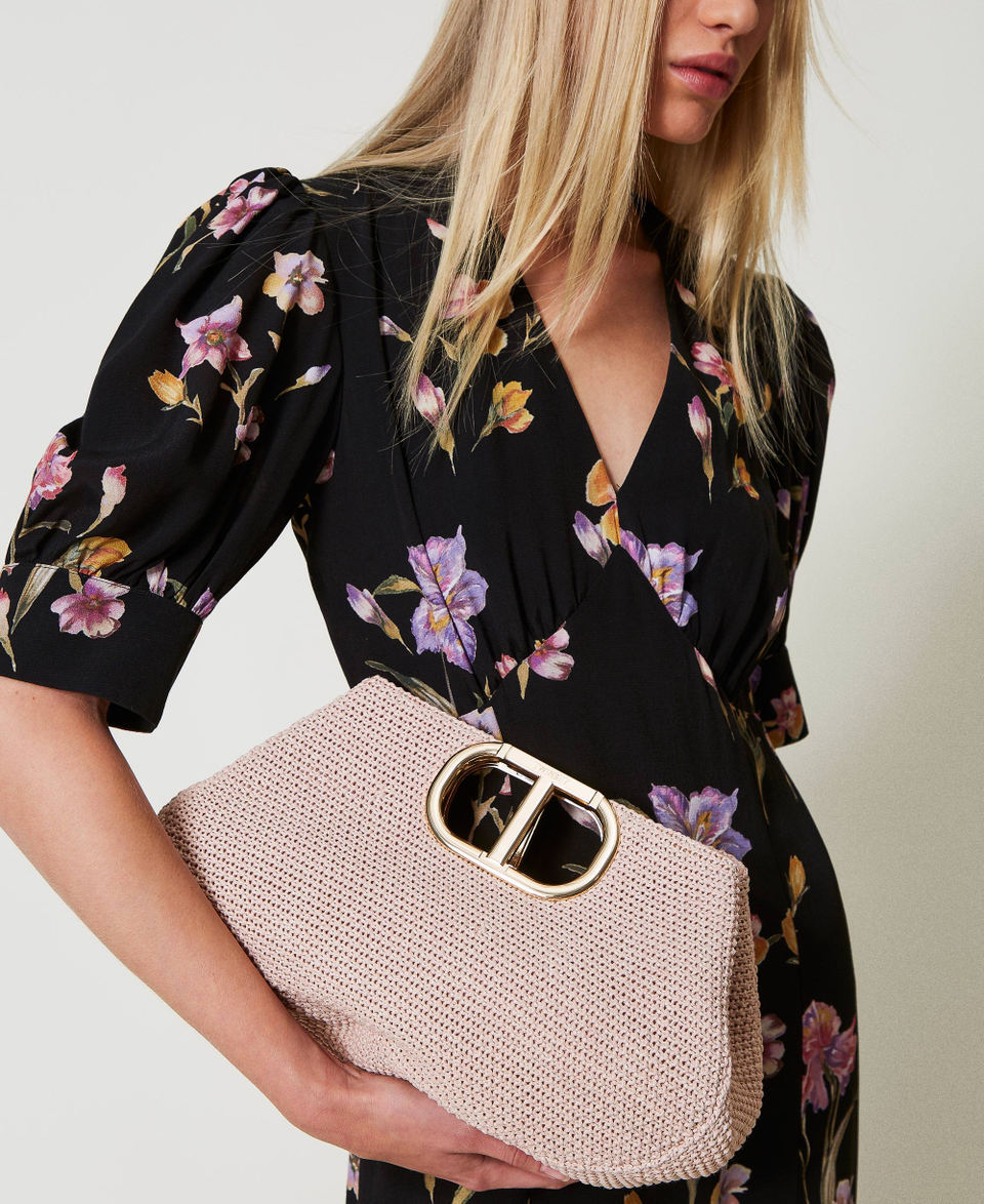 Borsa a tracolla 'Lila' effetto paglia intrecciata Rosa Parisienne Donna 251TB7241_00714_0T
