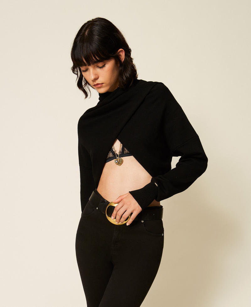 2-in-1-Bolero-Stricktop Schwarz Frau 262TP3Q13_00006_05