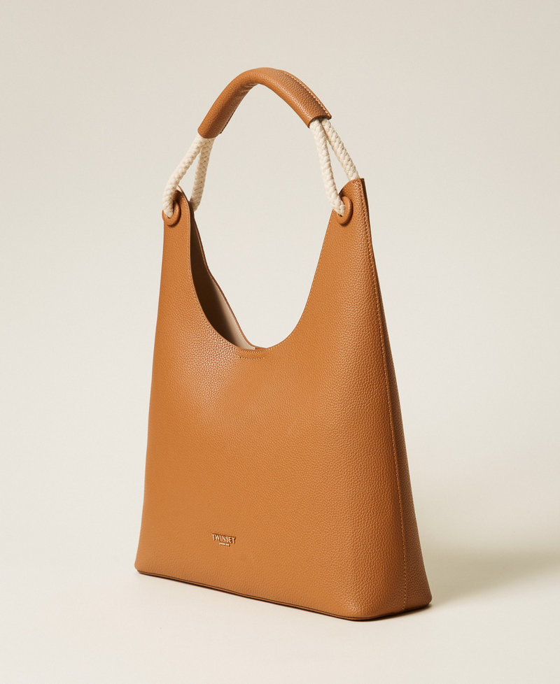 Hobo bag with rope handle Leather Brown Woman 261TD8190_00057_02