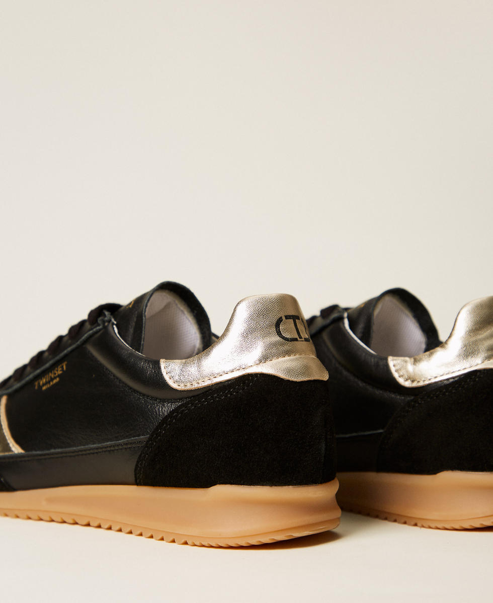 Running trainers with laminated details Black Woman 252TGT022_00006_03