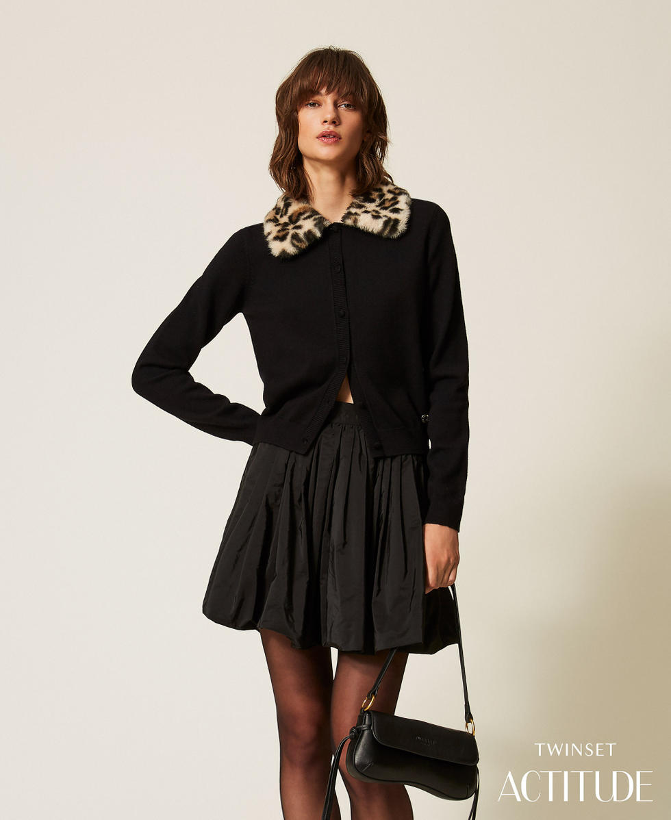 Taffeta balloon skirt Black Woman 262AP2204_00006_PA