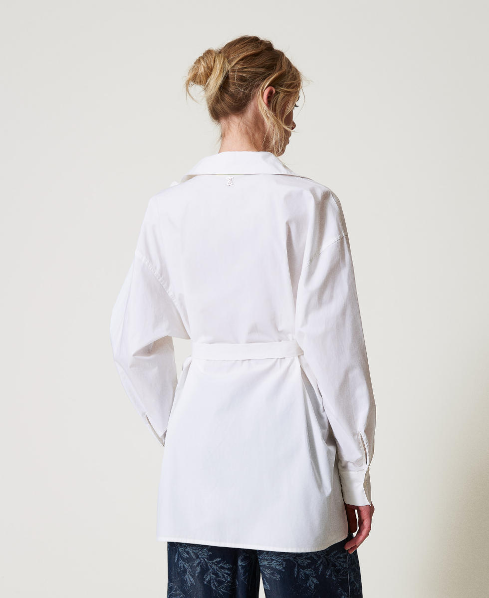 Camisa larga MYFO con flores de ganchillo Blanco "Papers" Mujer 251AQ2011_00840_03