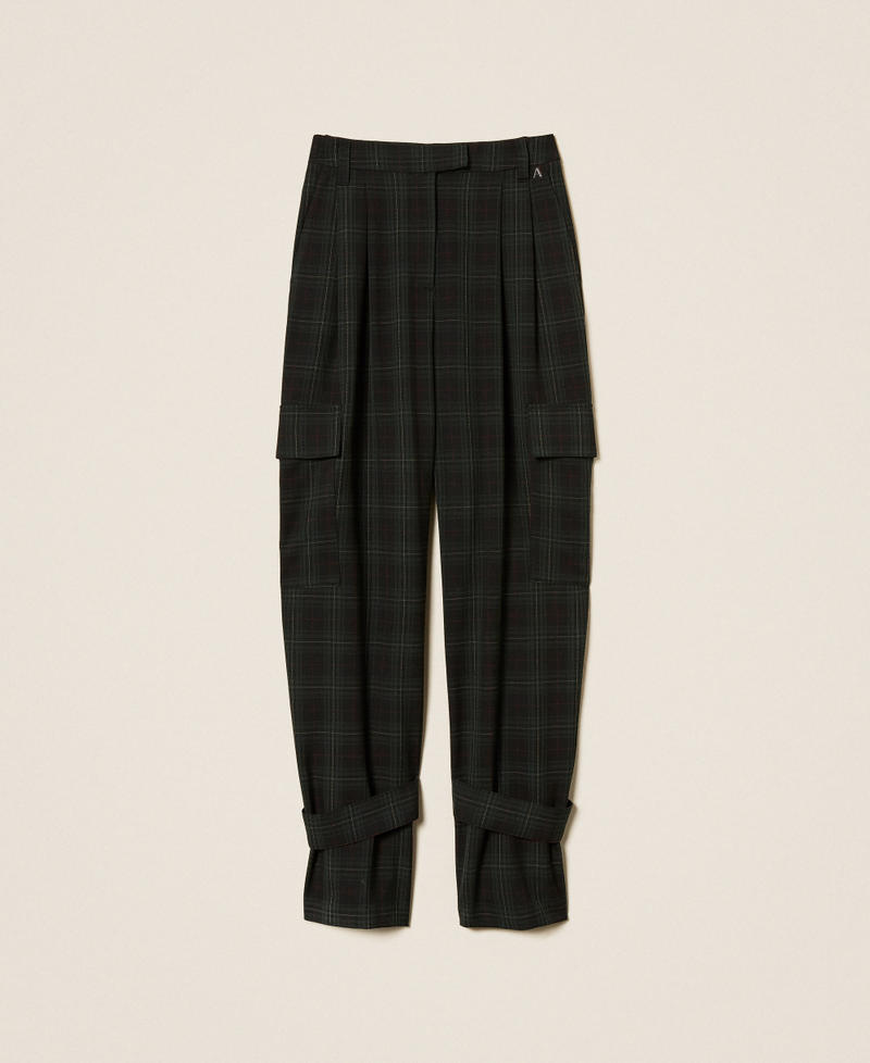 Pantalón cargo de tartán Verde «Daily Tartan» Mujer 252AT2132_12451_S0