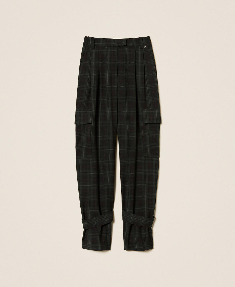Pantalón cargo de tartán Verde «Daily Tartan» Mujer 252AT2132_12451_S0