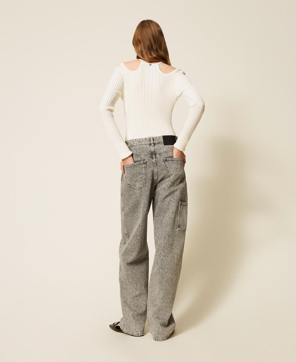 Jean ample animalier Denim Imprim&eacute; Animalier Femme 252AP2480_12729_03