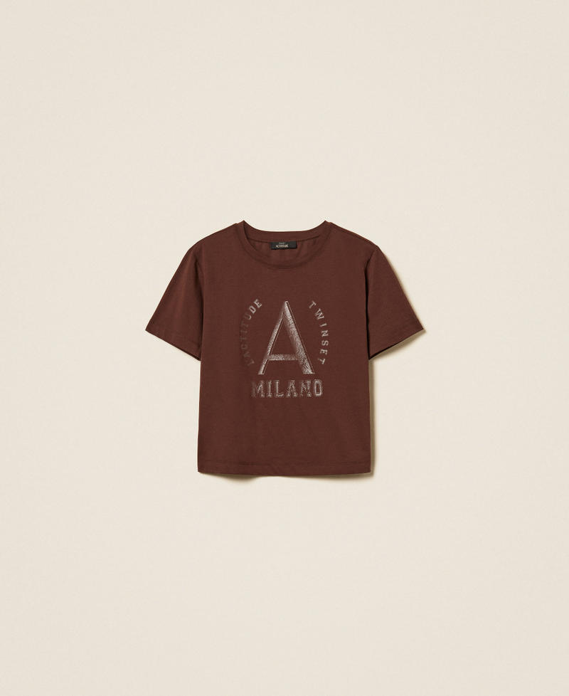 T-Shirt mit laminiertem Logo-Print Chocolate Lab Frau 261AP2163_10780_S0