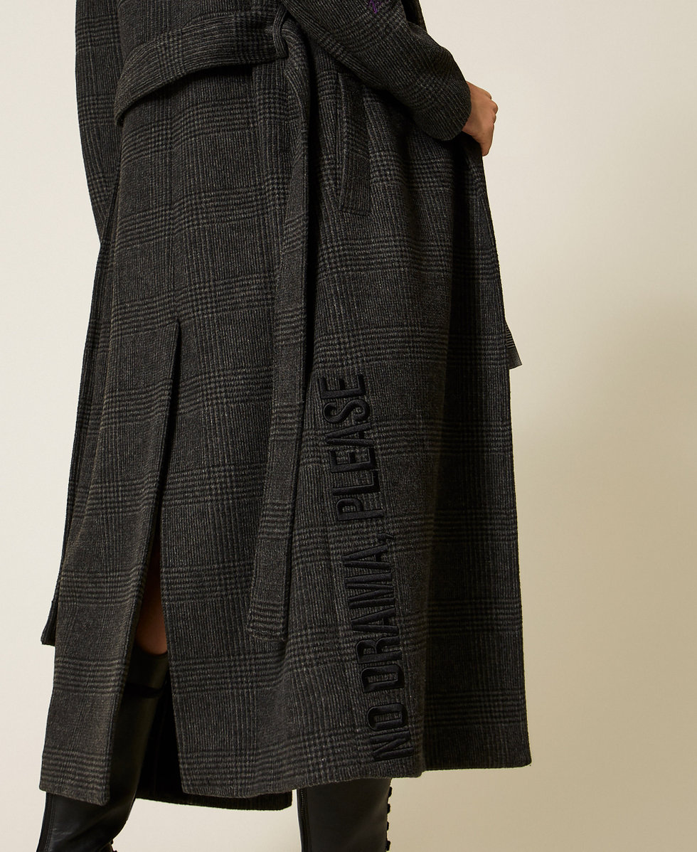 MYFO long checked wool cloth coat Winter Prince Of Wales Check Woman 252AQ2170_12921_05