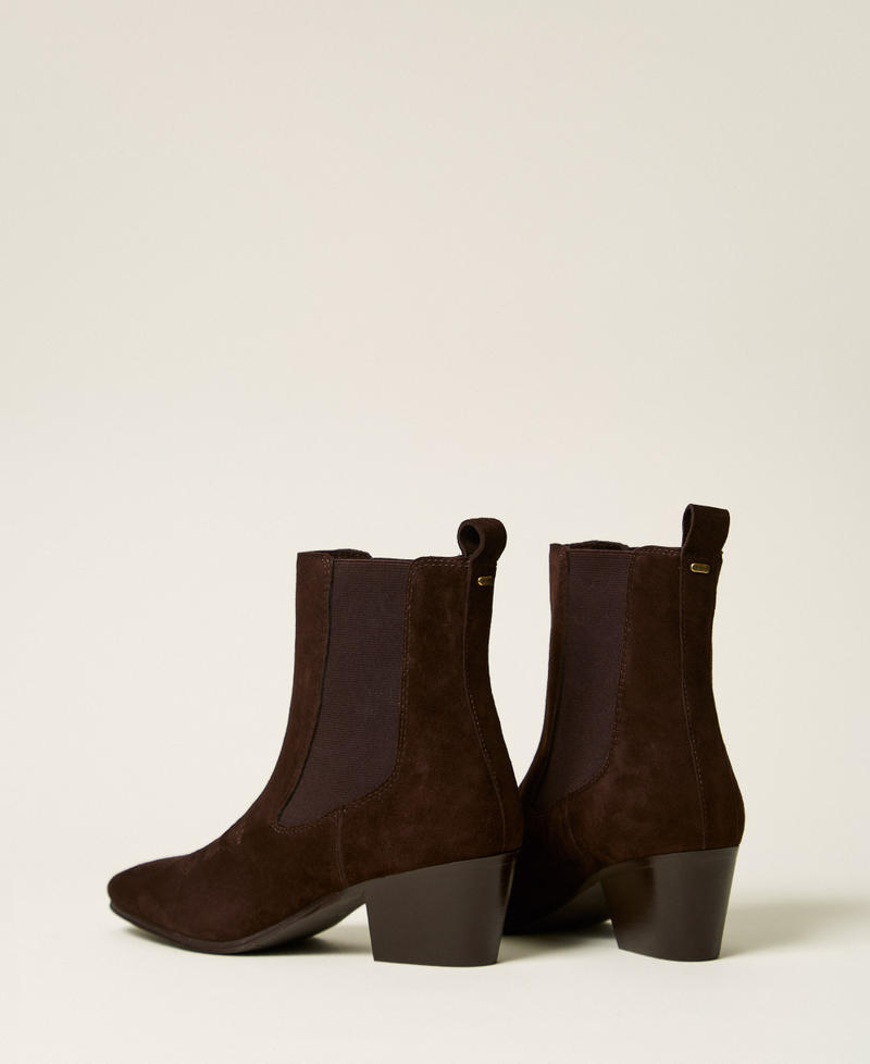 Suede ankle boots Coffee Woman 262TGT040_00203_03