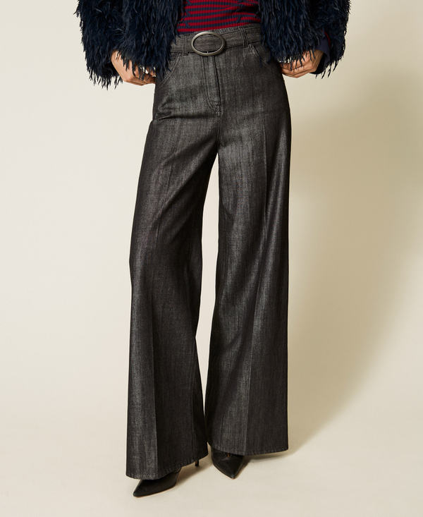 Wide-Leg-Jeans mit G&uuml;rtel