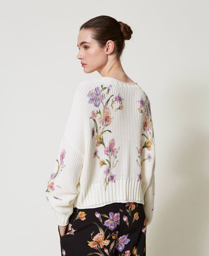 Cardigan-jumper with floral print