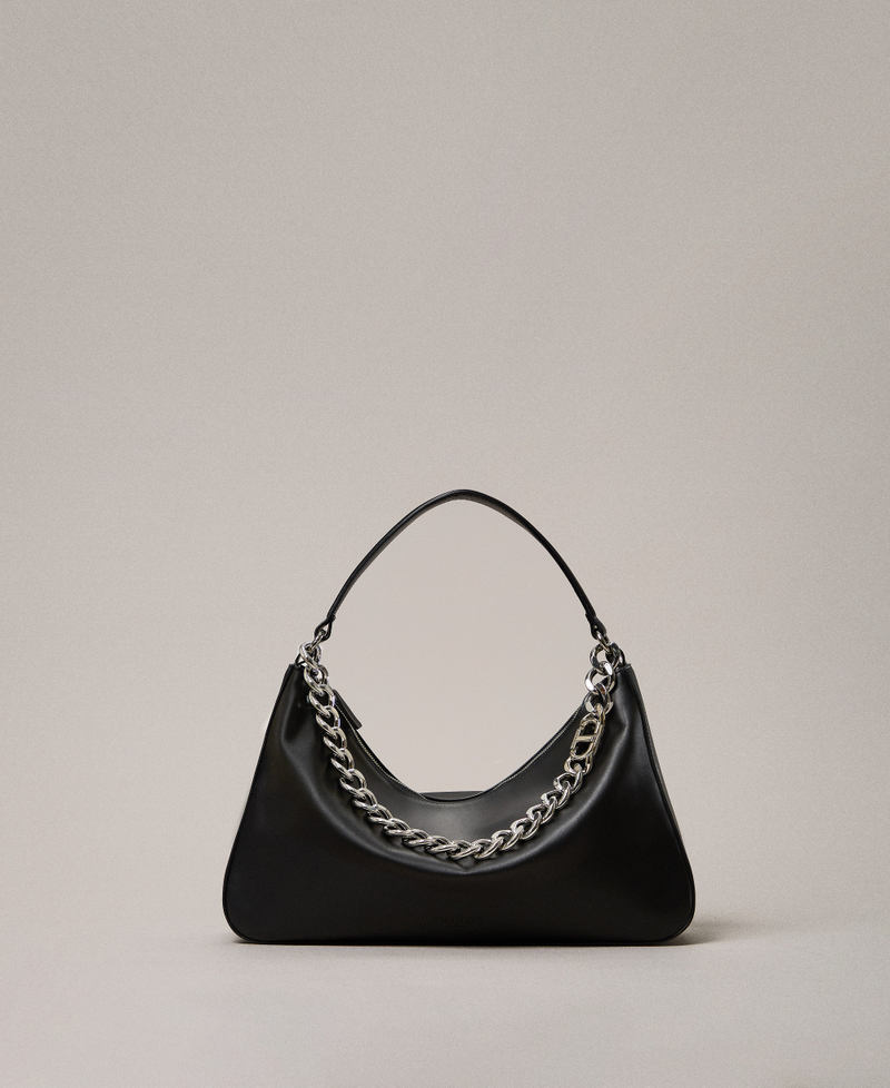 'Liliane' medium leather bag Black/Nickel Woman 999TB7010_12694_PS
