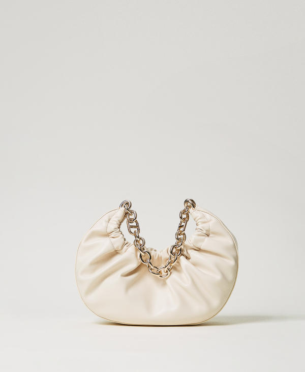 Borsa hobo 'Croissant' con arricciatura