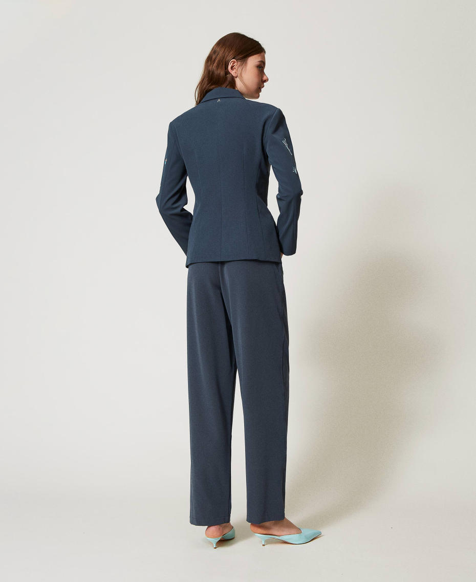 Wide trousers with pleats Blue Fusion Woman 251AP2081_12372_02