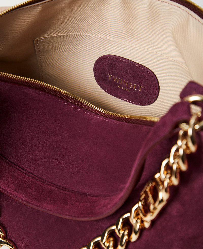 'Liliane' medium suede bag “Wine tasting” Purple Woman 252TB7162_05609_03