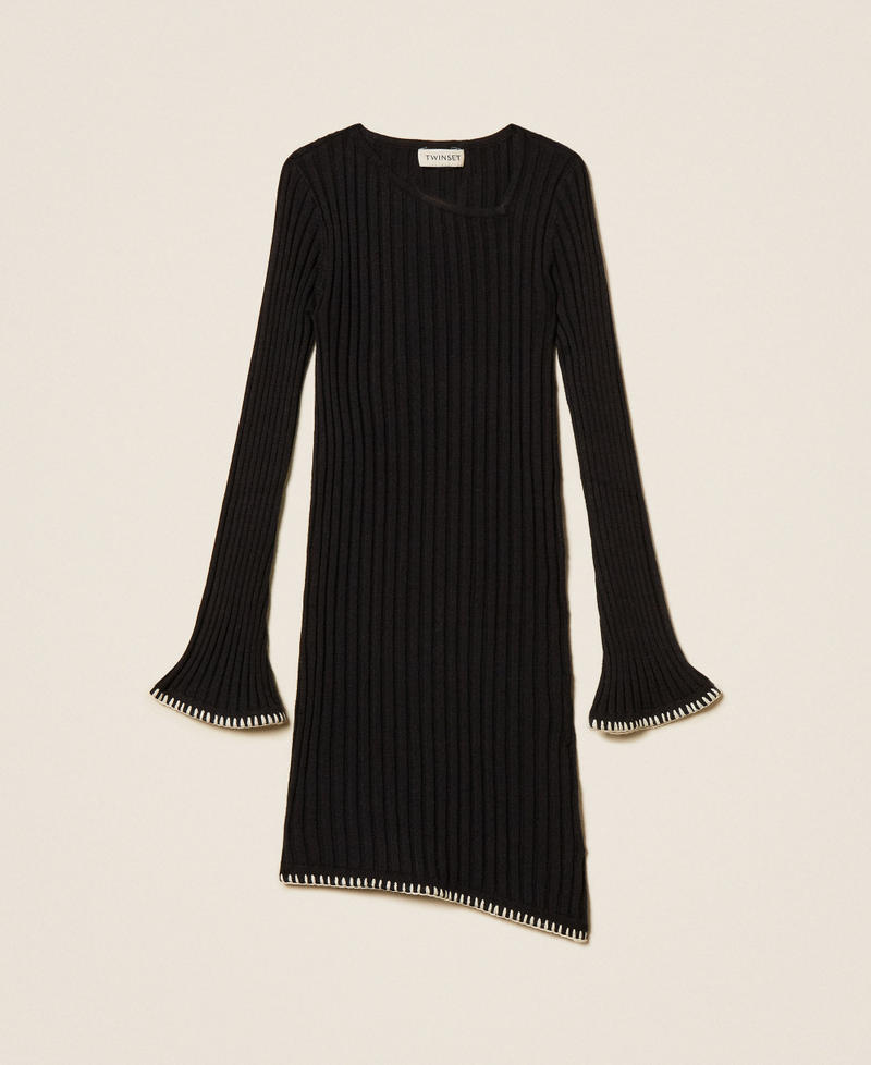 Short rib knit dress Black Girl 252GJ3093_00006_S0