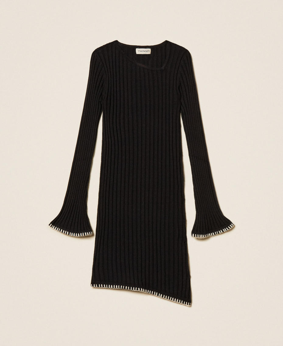 Short rib knit dress Black Girl 252GJ3093_00006_S0