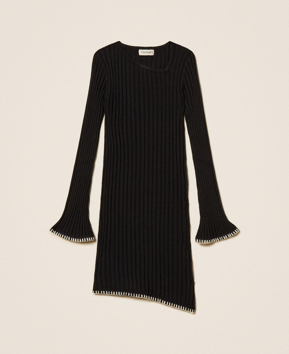 Short rib knit dress