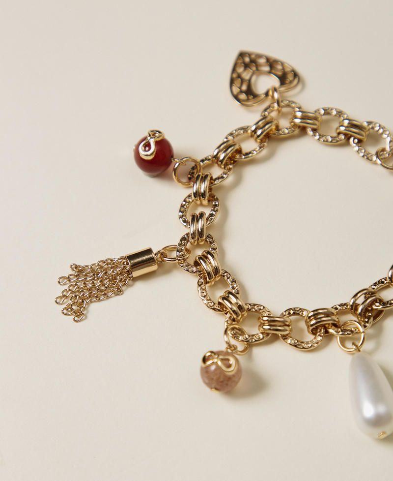 Bracelet with multicolour stones Indian Red/Cashmere Rose Woman 261TO5022_13529_02